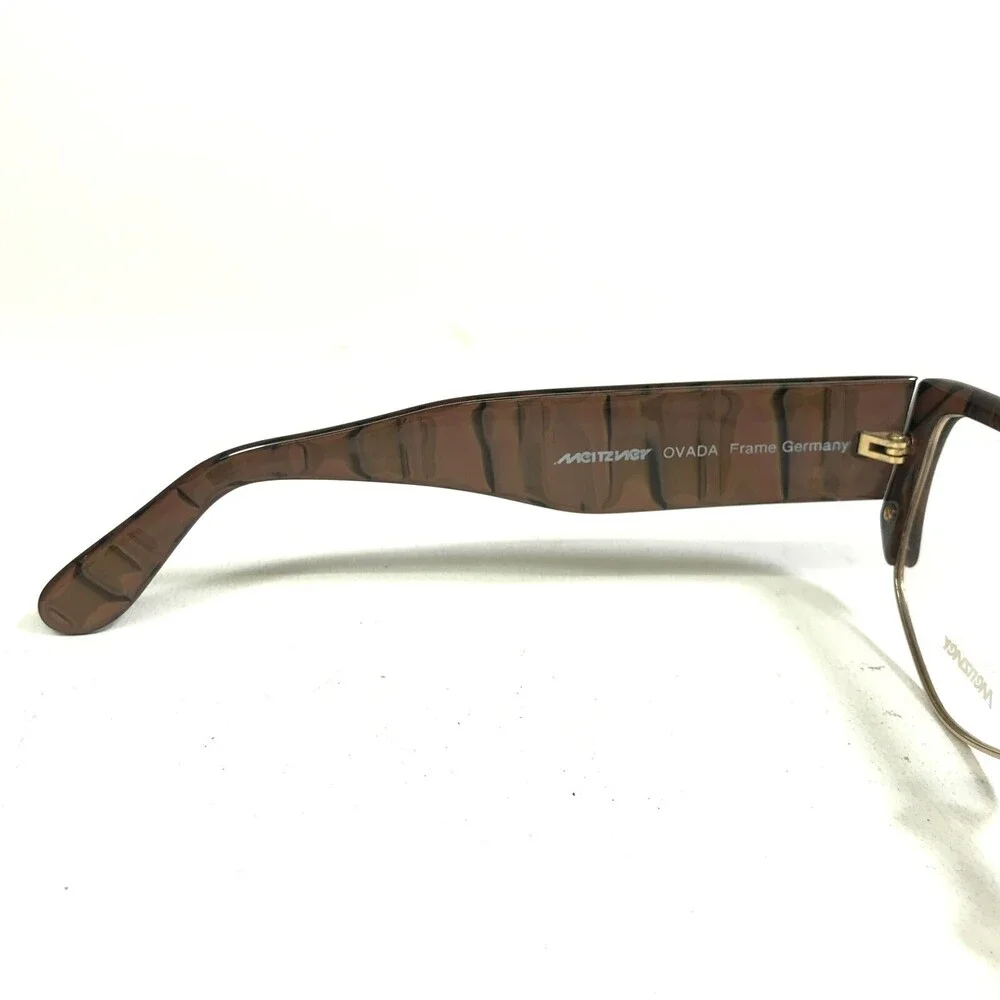 Vintage Meitzner Eyeglasses Frames OVADA COL.966 Brown Gold Oversized 55-16-140